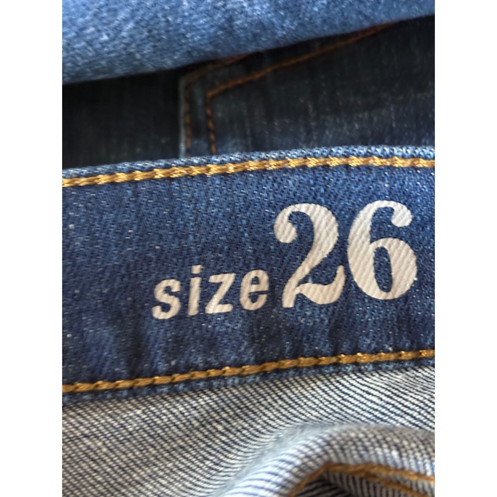 J.Crew Indigo Denim Raw Hem Jean Shorts Dark Wash Size 26 Stretch Cut Offs - Picture 4 of 6